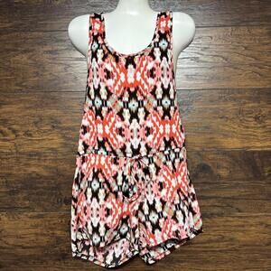 Copper Key Women’s Romper - Sleeveless, Colorful Geometric Pattern - Size Medium
